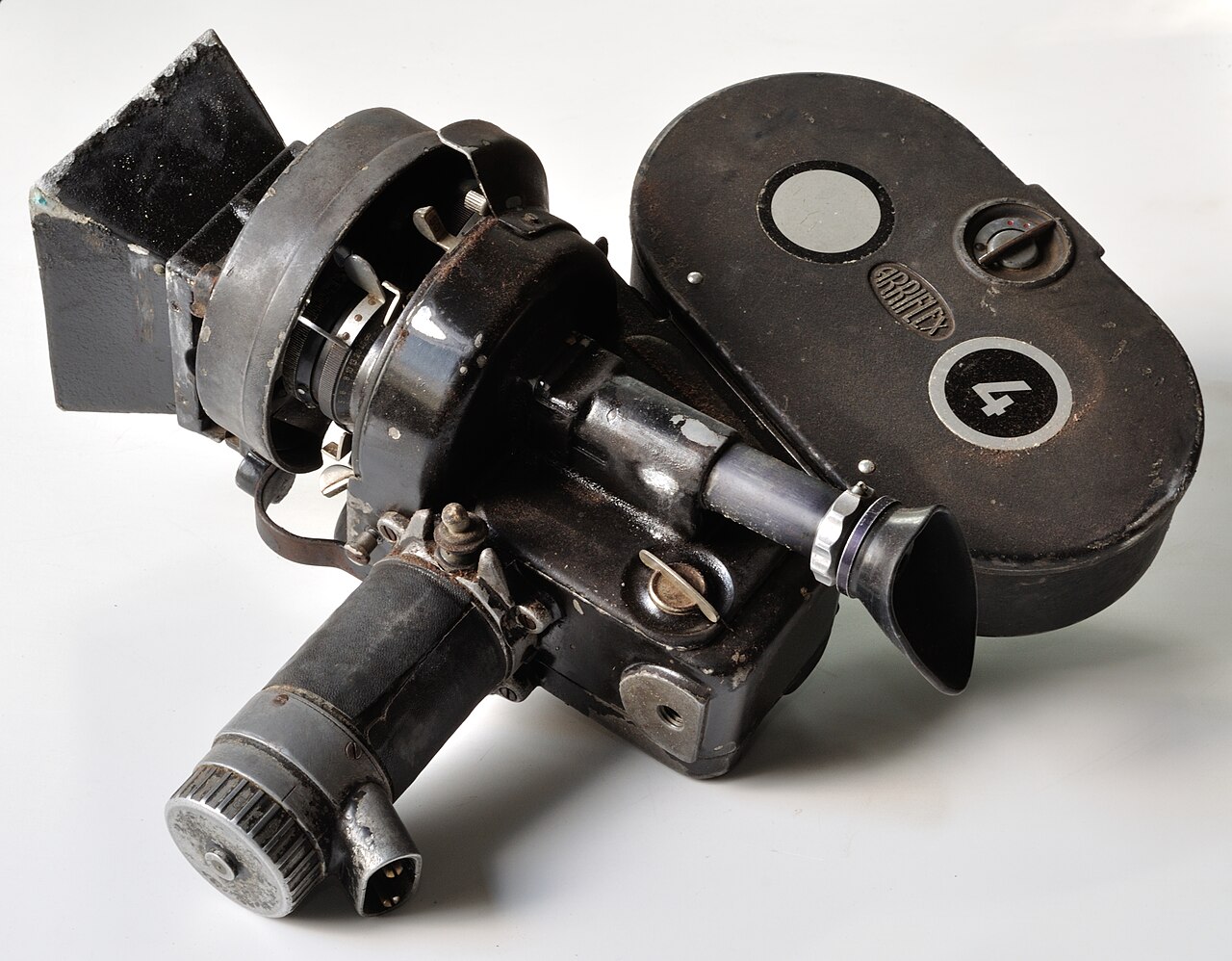 A professional 35 mm movie camera.
