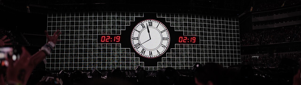 The Eras Tour stage countdown at SoFi Stadium in August 2023.
